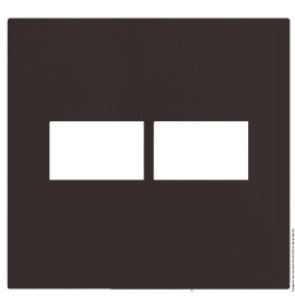 Placa 2 Módulos Separados com Suporte 4x4 - RECTA CHOCOLATE SATIN FOSCO